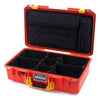 Pelican 1525 Air Case, Orange with Yellow Handle & Latches TrekPak Divider Sytem with Laptop Computer Pouch ColorCase 015250-0220-150-240