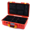 Pelican 1525 Air Case, Orange with Yellow Handle & Latches TrekPak Divider System with Mesh Lid Organizer ColorCase 015250-0120-150-240