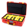 Pelican 1525 Air Case, Orange with Yellow Handle & Latches Yellow Padded Microfiber Dividers with Laptop Computer Pouch ColorCase 015250-0210-150-240