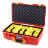 Pelican 1525 Air Case, Orange with Yellow Handle & Latches Yellow Padded Microfiber Dividers with Convolute Lid Foam ColorCase 015250-0010-150-240