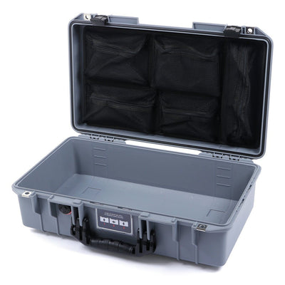 Pelican 1525 Air Case, Silver with Black Handle & Latches Mesh Lid Organizer Only ColorCase 015250-0100-180-110