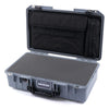 Pelican 1525 Air Case, Silver with Black Handle & Latches Pick & Pluck Foam with Laptop Computer Pouch ColorCase 015250-0201-180-110