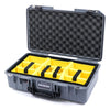 Pelican 1525 Air Case, Silver with Black Handle & Latches Yellow Padded Microfiber Dividers with Convolute Lid Foam ColorCase 015250-0010-180-110