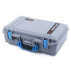 Pelican 1525 Air Case, Silver with Blue Handle & Latches ColorCase