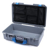 Pelican 1525 Air Case, Silver with Blue Handle & Latches Mesh Lid Organizer Only ColorCase 015250-0100-180-120