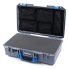 Pelican 1525 Air Case, Silver with Blue Handle & Latches Pick & Pluck Foam with Mesh Lid Organizer ColorCase 015250-0101-180-120