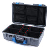Pelican 1525 Air Case, Silver with Blue Handle & Latches TrekPak Divider System with Mesh Lid Organizer ColorCase 015250-0120-180-120