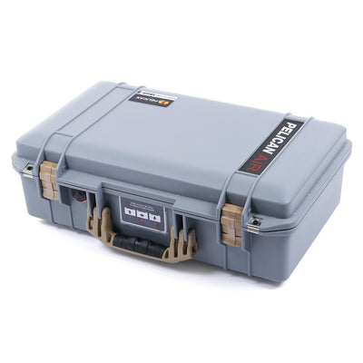 Pelican 1525 Air Case, Silver with Desert Tan Handle & Latches ColorCase