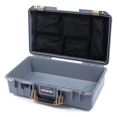 Pelican 1525 Air Case, Silver with Desert Tan Handle & Latches Mesh Lid Organizer Only ColorCase 015250-0100-180-310