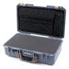 Pelican 1525 Air Case, Silver with Desert Tan Handle & Latches Pick & Pluck Foam with Laptop Computer Pouch ColorCase 015250-0201-180-310