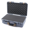 Pelican 1525 Air Case, Silver with Desert Tan Handle & Latches Pick & Pluck Foam with Convolute Lid Foam ColorCase 015250-0001-180-310