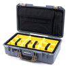 Pelican 1525 Air Case, Silver with Desert Tan Handle & Latches Yellow Padded Microfiber Dividers with Laptop Computer Pouch ColorCase 015250-0210-180-310