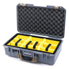 Pelican 1525 Air Case, Silver with Desert Tan Handle & Latches Yellow Padded Microfiber Dividers with Convolute Lid Foam ColorCase 015250-0010-180-310