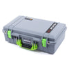 Pelican 1525 Air Case, Silver with Lime Green Handle & Latches ColorCase