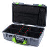 Pelican 1525 Air Case, Silver with Lime Green Handle & Latches TrekPak Divider Sytem with Laptop Computer Pouch ColorCase 015250-0220-180-300