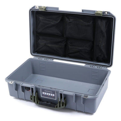 Pelican 1525 Air Case, Silver with OD Green Handle & Latches Mesh Lid Organizer Only ColorCase 015250-0100-180-130
