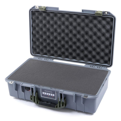Pelican 1525 Air Case, Silver with OD Green Handle & Latches Pick & Pluck Foam with Convolute Lid Foam ColorCase 015250-0001-180-130