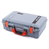 Pelican 1525 Air Case, Silver with Orange Handle & Latches ColorCase