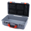 Pelican 1525 Air Case, Silver with Orange Handle & Latches Mesh Lid Organizer Only ColorCase 015250-0100-180-150