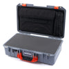 Pelican 1525 Air Case, Silver with Orange Handle & Latches Pick & Pluck Foam with Laptop Computer Pouch ColorCase 015250-0201-180-150