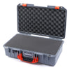 Pelican 1525 Air Case, Silver with Orange Handle & Latches Pick & Pluck Foam with Convolute Lid Foam ColorCase 015250-0001-180-150