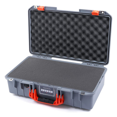 Pelican 1525 Air Case, Silver with Orange Handle & Latches Pick & Pluck Foam with Convolute Lid Foam ColorCase 015250-0001-180-150