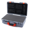 Pelican 1525 Air Case, Silver with Orange Handle & Latches Pick & Pluck Foam with Mesh Lid Organizer ColorCase 015250-0101-180-150