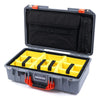 Pelican 1525 Air Case, Silver with Orange Handle & Latches Yellow Padded Microfiber Dividers with Laptop Computer Pouch ColorCase 015250-0210-180-150