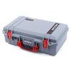 Pelican 1525 Air Case, Silver with Red Handle & Latches ColorCase