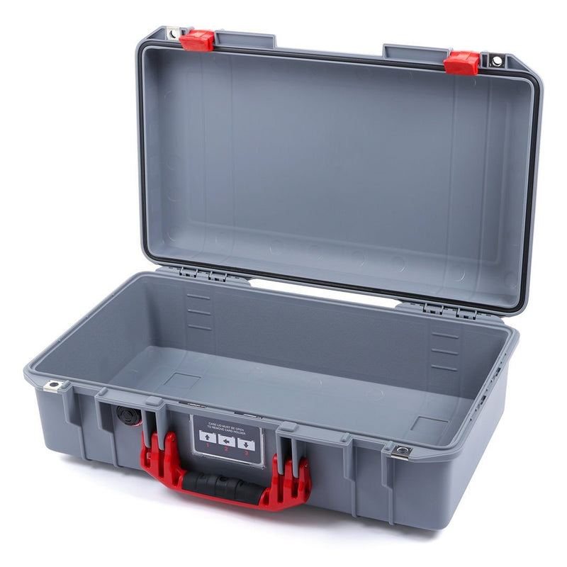 Pelican 1525 Air Case, Silver with Red Handle & Latches ColorCase 