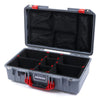 Pelican 1525 Air Case, Silver with Red Handle & Latches TrekPak Divider System with Mesh Lid Organizer ColorCase 015250-0120-180-320