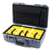 Pelican 1525 Air Case, Silver Yellow Padded Microfiber Dividers with Laptop Computer Pouch ColorCase 015250-0210-180-180
