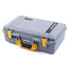 Pelican 1525 Air Case, Silver with Yellow Handle & Latches ColorCase