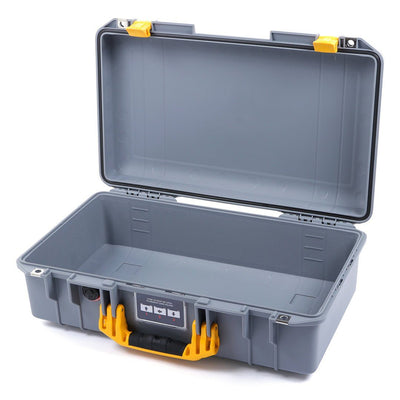 Pelican 1525 Air Case, Silver with Yellow Handle & Latches None (Case Only) ColorCase 015250-0000-180-240