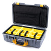 Pelican 1525 Air Case, Silver with Yellow Handle & Latches Yellow Padded Microfiber Dividers with Laptop Computer Pouch ColorCase 015250-0210-180-240