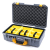 Pelican 1525 Air Case, Silver with Yellow Handle & Latches Yellow Padded Microfiber Dividers with Convolute Lid Foam ColorCase 015250-0010-180-240