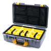 Pelican 1525 Air Case, Silver with Yellow Handle & Latches Yellow Padded Microfiber Dividers with Mesh Lid Organizer ColorCase 015250-0110-180-240