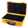 Pelican 1525 Air Case, Yellow with Black Handle & Latches TrekPak Divider System with Mesh Lid Organizer ColorCase 015250-0120-240-110