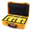 Pelican 1525 Air Case, Yellow with Black Handle & Latches Yellow Padded Microfiber Dividers with Laptop Computer Pouch ColorCase 015250-0210-240-110