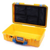 Pelican 1525 Air Case, Yellow with Blue Handle & Latches Mesh Lid Organizer Only ColorCase 015250-0100-240-120