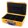 Pelican 1525 Air Case, Yellow with Blue Handle & Latches TrekPak Divider Sytem with Laptop Computer Pouch ColorCase 015250-0220-240-120