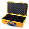 Pelican 1525 Air Case, Yellow with Blue Handle & Latches TrekPak Divider System with Convolute Lid Foam ColorCase 015250-0020-240-120