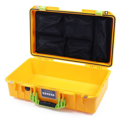 Pelican 1525 Air Case, Yellow with Lime Green Handle & Latches Mesh Lid Organizer Only ColorCase 015250-0100-240-300