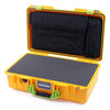 Pelican 1525 Air Case, Yellow with Lime Green Handle & Latches Pick & Pluck Foam with Laptop Computer Pouch ColorCase 015250-0201-240-300