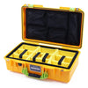 Pelican 1525 Air Case, Yellow with Lime Green Handle & Latches Yellow Padded Microfiber Dividers with Mesh Lid Organizer ColorCase 015250-0110-240-300