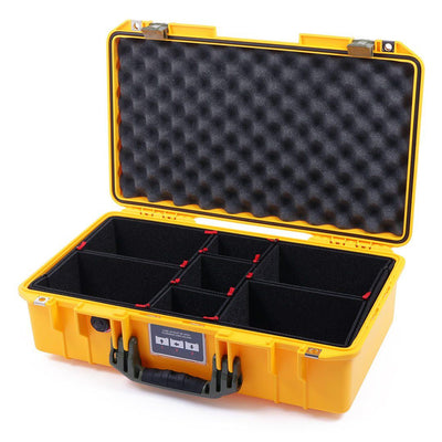 Pelican 1525 Air Case, Yellow with OD Green Handle & Latches TrekPak Divider System with Convolute Lid Foam ColorCase 015250-0020-240-130