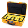 Pelican 1525 Air Case, Yellow with OD Green Handle & Latches Yellow Padded Microfiber Dividers with Laptop Computer Pouch ColorCase 015250-0210-240-130