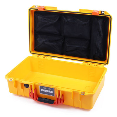 Pelican 1525 Air Case, Yellow with Orange Handle & Latches Mesh Lid Organizer Only ColorCase 015250-0100-240-150