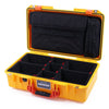 Pelican 1525 Air Case, Yellow with Orange Handle & Latches TrekPak Divider Sytem with Laptop Computer Pouch ColorCase 015250-0220-240-150