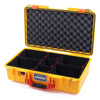 Pelican 1525 Air Case, Yellow with Orange Handle & Latches TrekPak Divider System with Convolute Lid Foam ColorCase 015250-0020-240-150